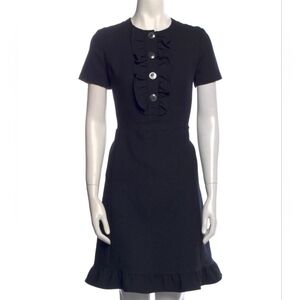 Tory Burch Black Ruffle Front Dress – Size 14